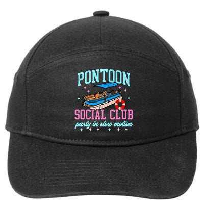 Pontoon Social Club Party In Slow Motion Pontoon Boat 7-Panel Snapback Hat
