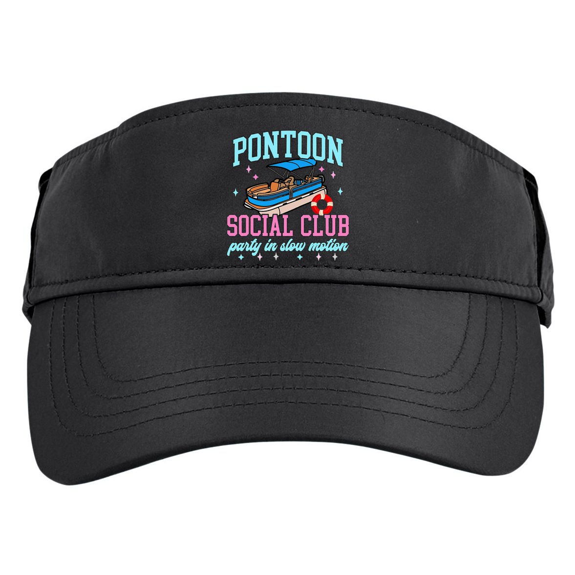 Pontoon Social Club Party In Slow Motion Pontoon Boat Adult Drive Performance Visor