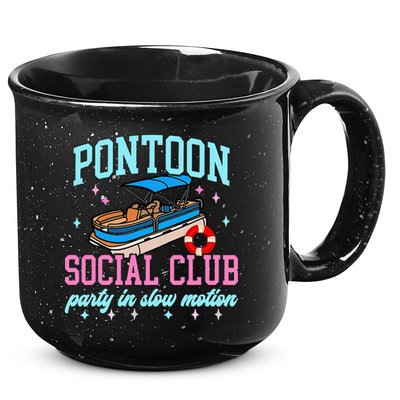 Pontoon Social Club Party In Slow Motion Pontoon Boat 15oz Campfire Ceramic Mug