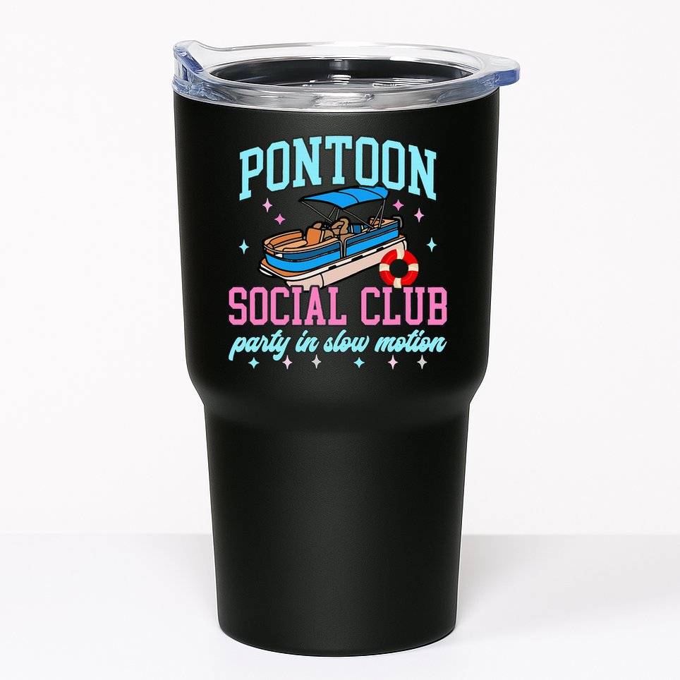 Pontoon Social Club Party In Slow Motion Pontoon Boat Tumbler