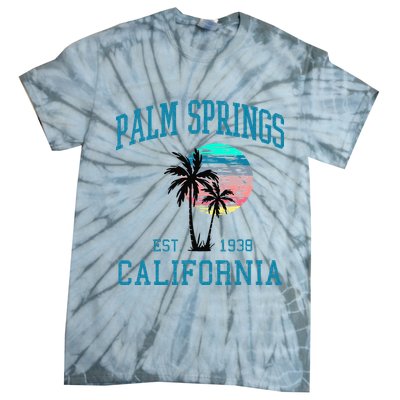 Palm Springs California Beach Vintage Palm Trees Summer Tie-Dye T-Shirt
