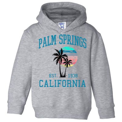Palm Springs California Beach Vintage Palm Trees Summer Toddler Hoodie