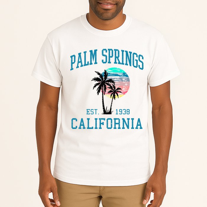Palm Springs California Beach Vintage Palm Trees Summer Tall T-Shirt