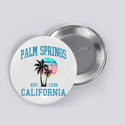 Palm Springs California Beach Vintage Palm Trees Summer Button