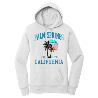 Palm Springs California Beach Vintage Palm Trees Summer Women's Pullover Hoodie