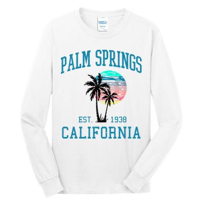 Palm Springs California Beach Vintage Palm Trees Summer Tall Long Sleeve T-Shirt