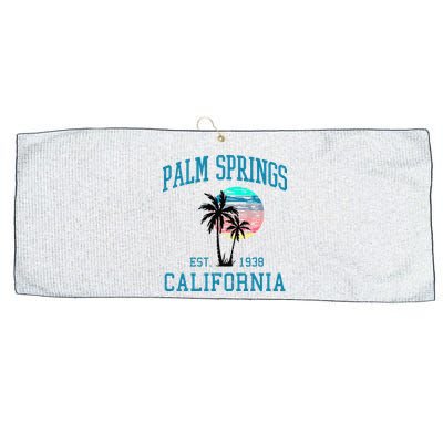 Palm Springs California Beach Vintage Palm Trees Summer Large Microfiber Waffle Golf Towel