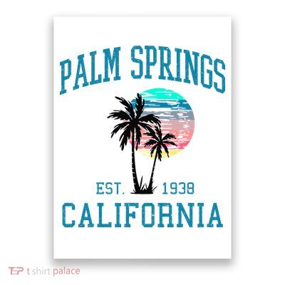 Palm Springs California Beach Vintage Palm Trees Summer Poster