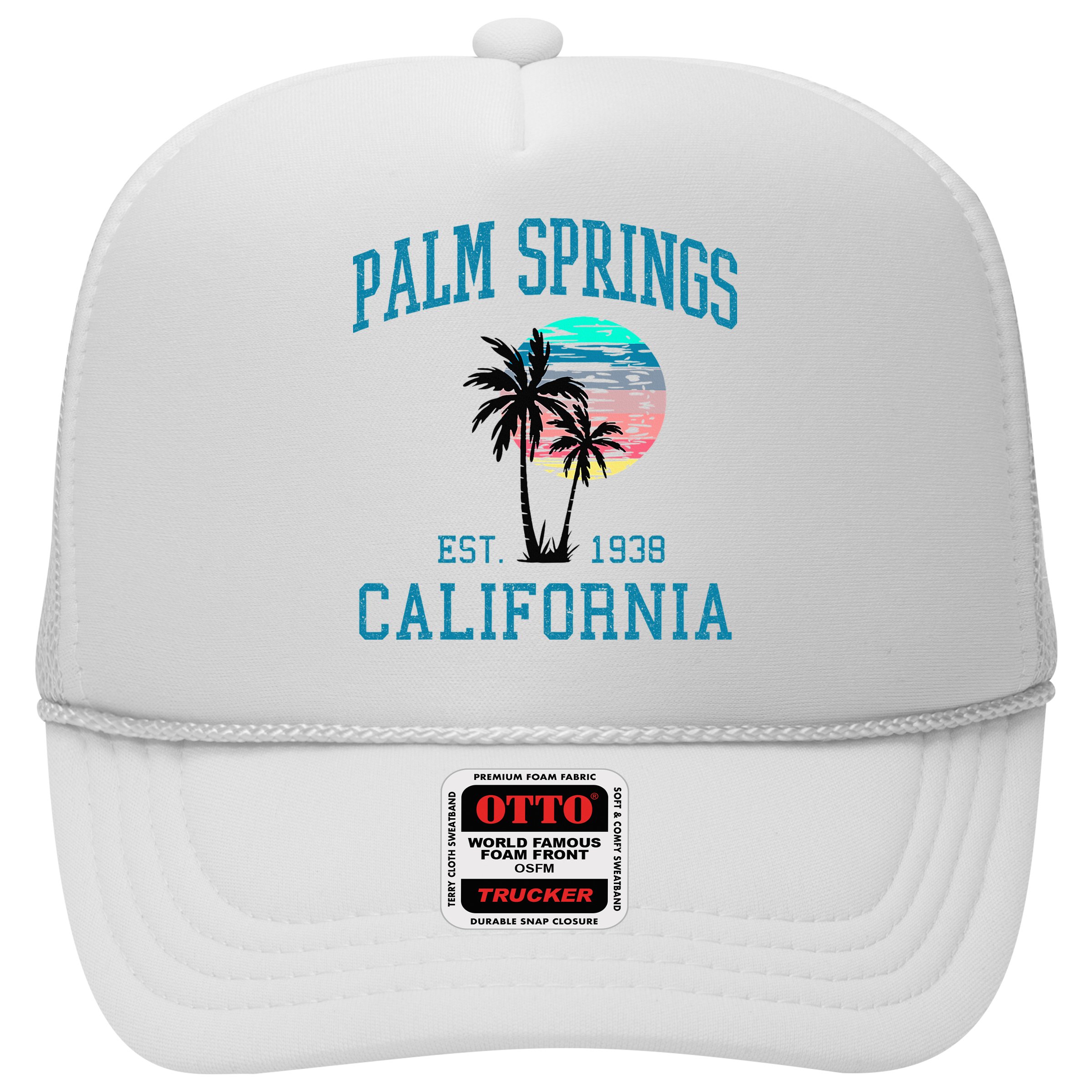 Palm Springs California Beach Vintage Palm Trees Summer Hat
