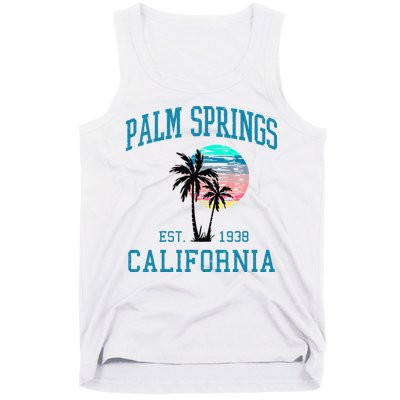 Palm Springs California Beach Vintage Palm Trees Summer Tank Top