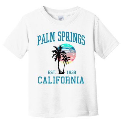 Palm Springs California Beach Vintage Palm Trees Summer Toddler T-Shirt