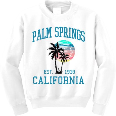 Palm Springs California Beach Vintage Palm Trees Summer Kids Sweatshirt