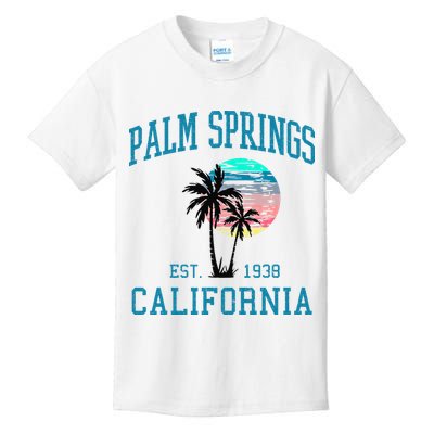 Palm Springs California Beach Vintage Palm Trees Summer Kids T-Shirt