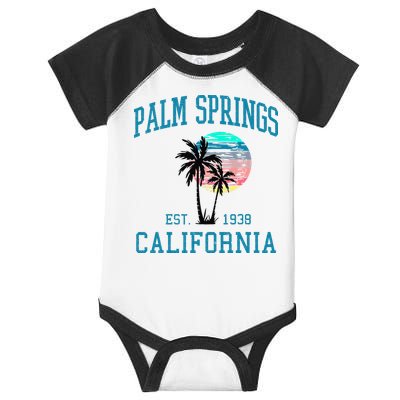 Palm Springs California Beach Vintage Palm Trees Summer Infant Baby Jersey Bodysuit