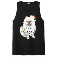 Pomeranian Santa Christmas Tree Lights Xmas Dog Lover PosiCharge Competitor Tank