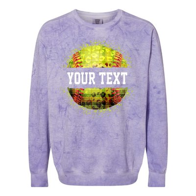 Personalized Softball Custom Name Family School Team Colorblast Crewneck Sweatshirt