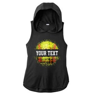 Personalized Softball Custom Name Family School Team Ladies PosiCharge Tri-Blend Wicking Draft Hoodie Tank