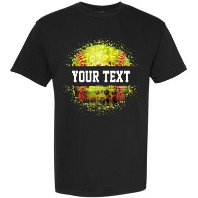 Personalized Softball Custom Name Family School Team Garment-Dyed Heavyweight T-Shirt