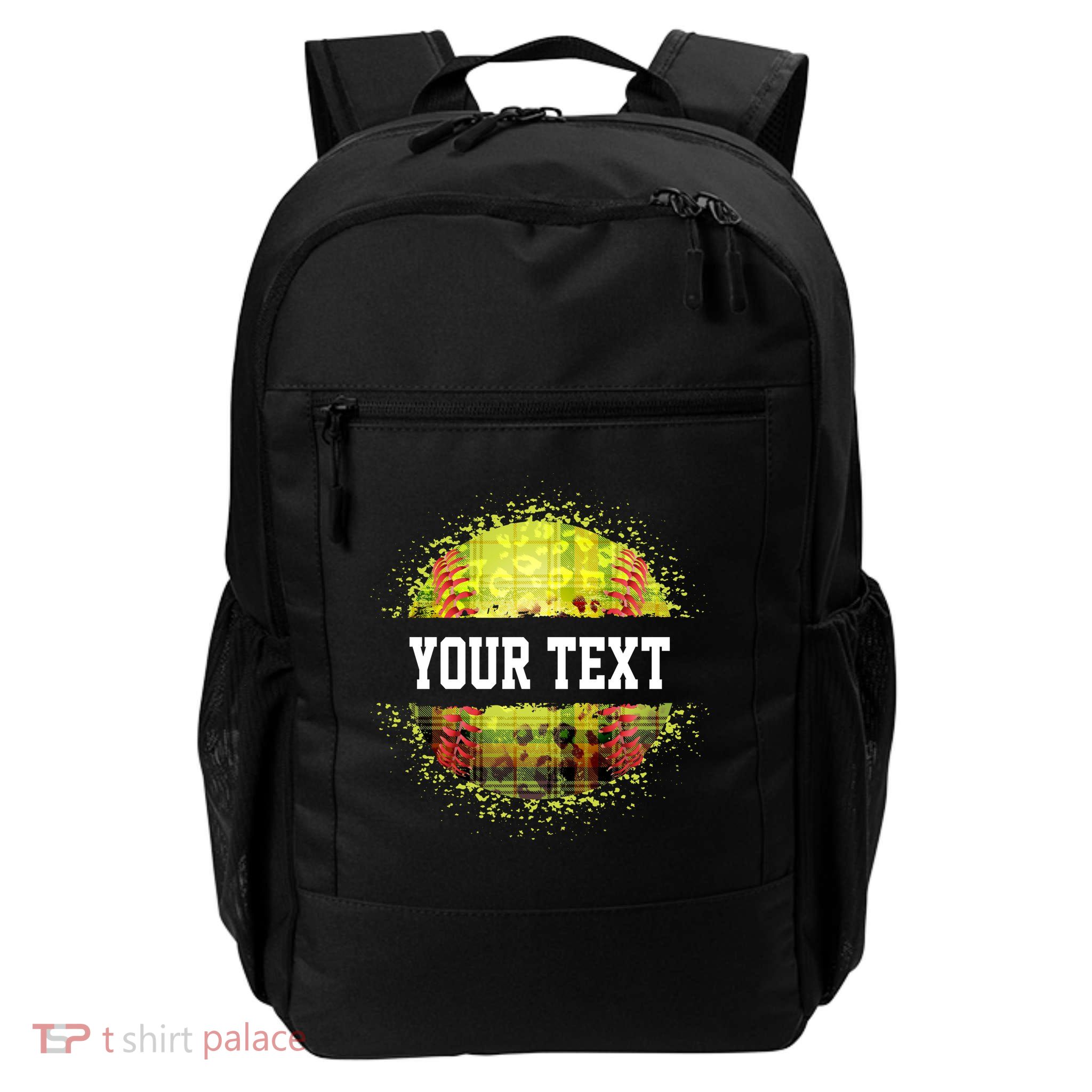 Personalized Softball Custom Name Family School Team Daily Commute Backpack