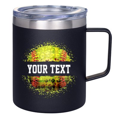 Personalized Softball Custom Name Family School Team 12oz Stainless Steel Coffee Mug