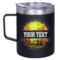 Personalized Softball Custom Name Family School Team 12oz Stainless Steel Coffee Mug