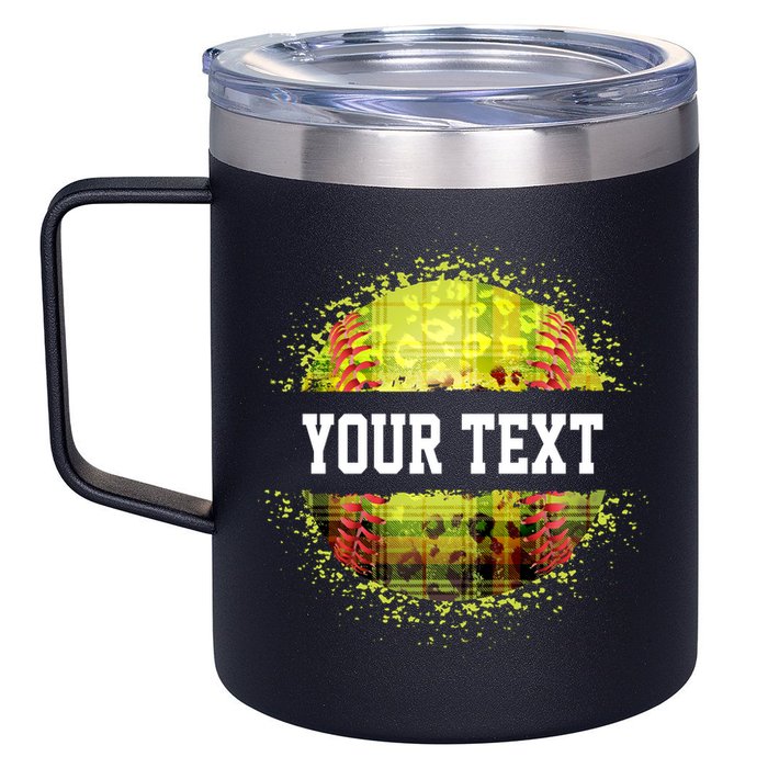 Personalized Softball Custom Name Family School Team 12oz Stainless Steel Coffee Mug