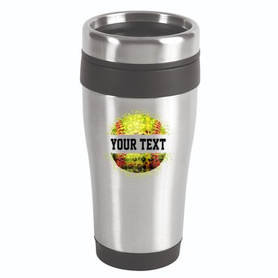Personalized Softball Custom Name Family School Team 16oz Travel Tumbler
