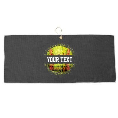 Personalized Softball Custom Name Family School Team Large Microfiber Waffle Golf Towel