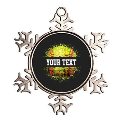 Personalized Softball Custom Name Family School Team Metallic Star Ornament