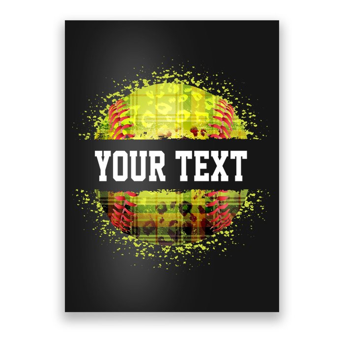 Personalized Softball Custom Name Family School Team Poster