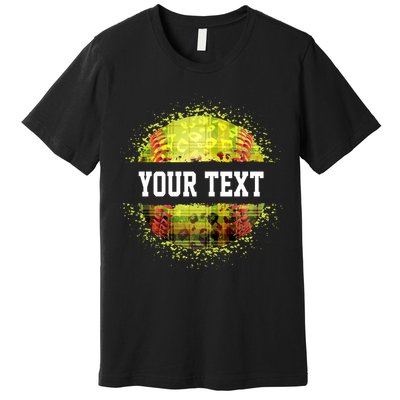 Personalized Softball Custom Name Family School Team Premium T-Shirt