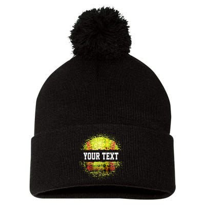 Personalized Softball Custom Name Family School Team Pom Pom 12in Knit Beanie