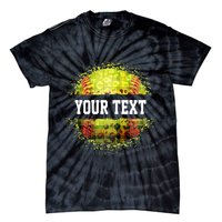 Personalized Softball Custom Name Family School Team Tie-Dye T-Shirt
