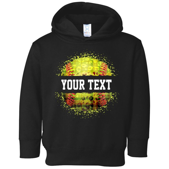 Personalized Softball Custom Name Family School Team Toddler Hoodie