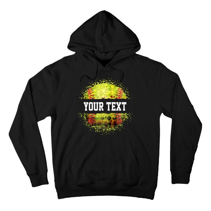 Personalized Softball Custom Name Family School Team Tall Hoodie