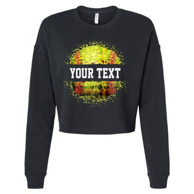 Personalized Softball Custom Name Family School Team Cropped Pullover Crew