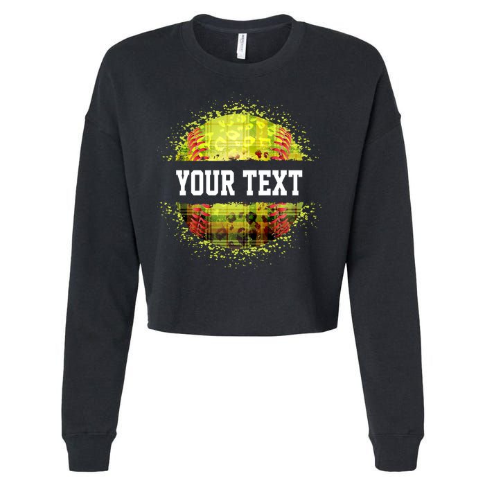 Personalized Softball Custom Name Family School Team Cropped Pullover Crew