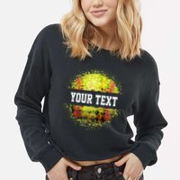Personalized Softball Custom Name Family School Team Cropped Pullover Crew