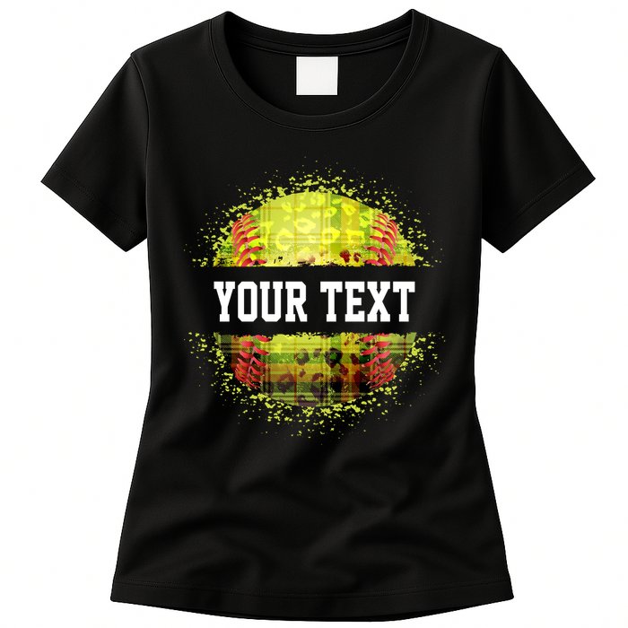 Personalized Softball Custom Name Family School Team Womens T-Shirt
