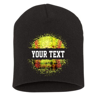 Personalized Softball Custom Name Family School Team Short Acrylic Beanie