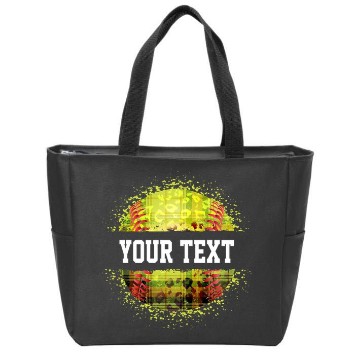 Personalized Softball Custom Name Family School Team Zip Tote Bag
