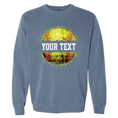 Personalized Softball Custom Name Family School Team Garment-Dyed Sweatshirt