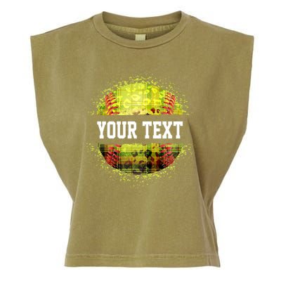 Personalized Softball Custom Name Family School Team Garment-Dyed Women's Muscle Tee