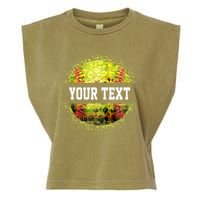 Personalized Softball Custom Name Family School Team Garment-Dyed Women's Muscle Tee