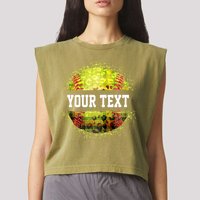 Personalized Softball Custom Name Family School Team Garment-Dyed Women's Muscle Tee