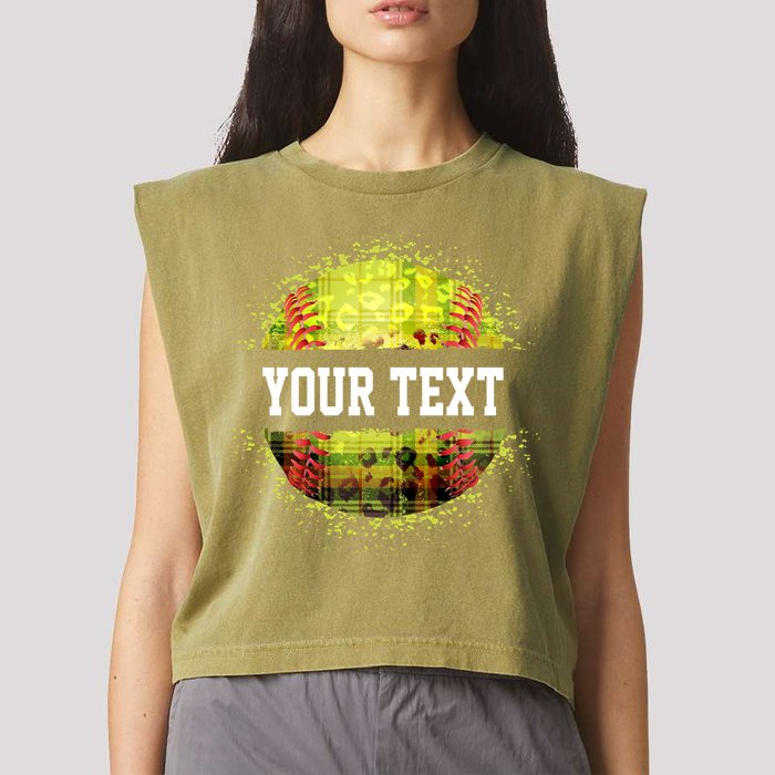 Personalized Softball Custom Name Family School Team Garment-Dyed Women's Muscle Tee