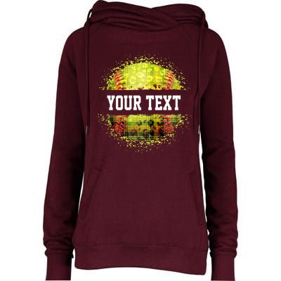 Personalized Softball Custom Name Family School Team Womens Funnel Neck Pullover Hood