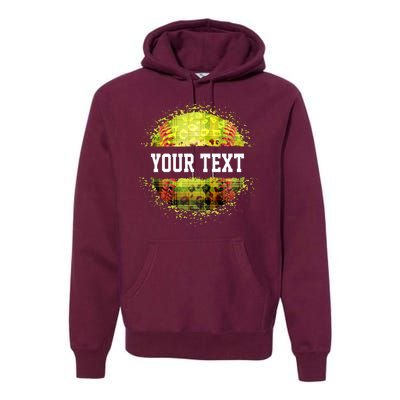 Personalized Softball Custom Name Family School Team Premium Hoodie