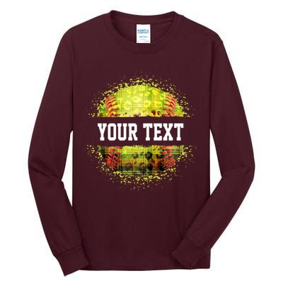 Personalized Softball Custom Name Family School Team Tall Long Sleeve T-Shirt