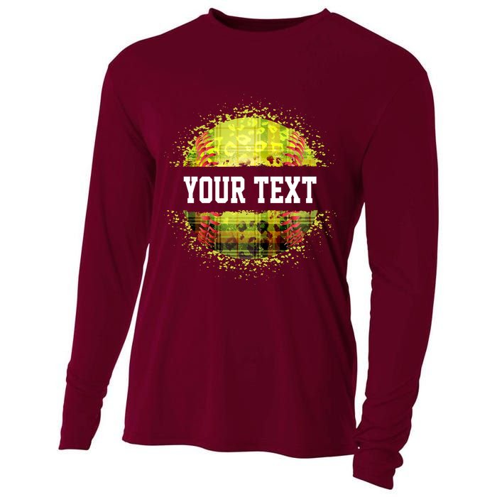Personalized Softball Custom Name Family School Team Cooling Performance Long Sleeve Crew